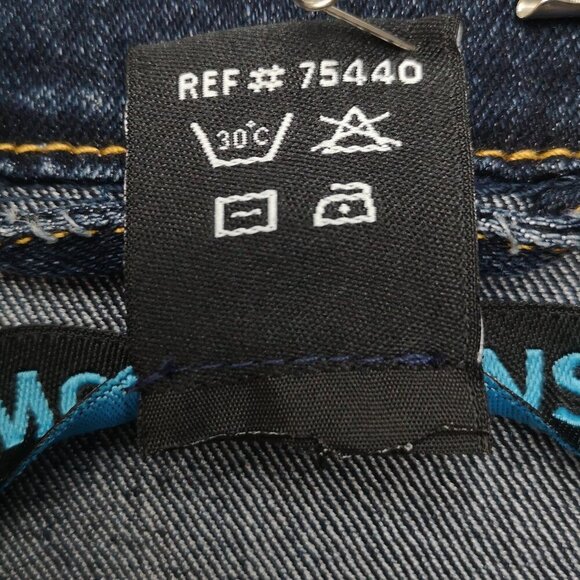 Moto Jeans Ladies Size XL Dark Wash Blue Button Front Jean Jacket - Picture 3 of 12